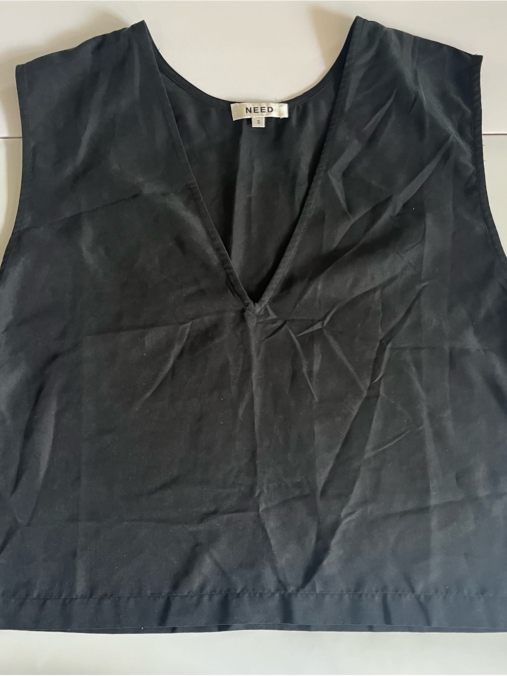 Black Sleeveless Tank Size S by Need